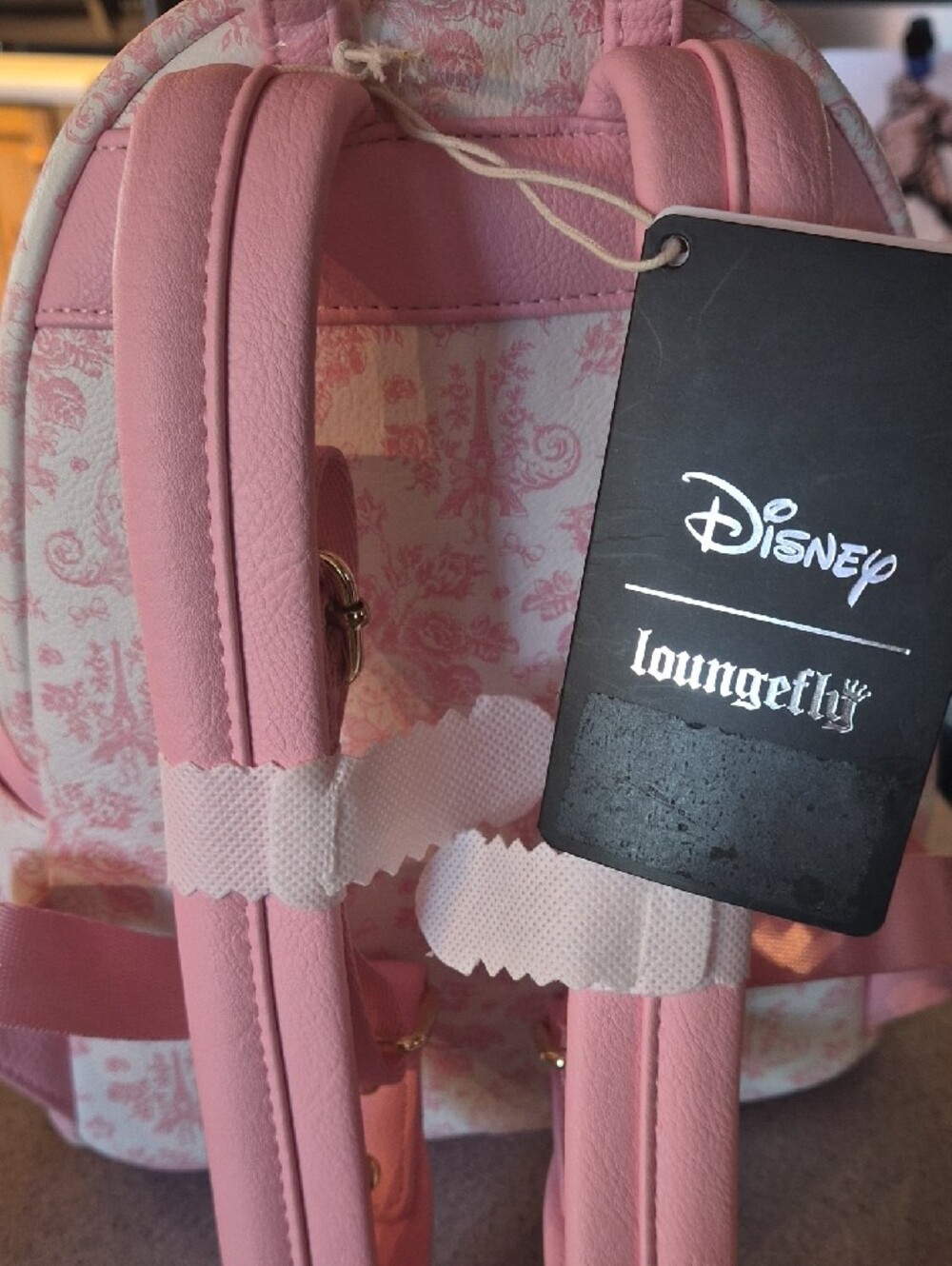 Loungefly Pink & Cream Marie Toile Mini Backpack for Kids - Picture 3 of 5